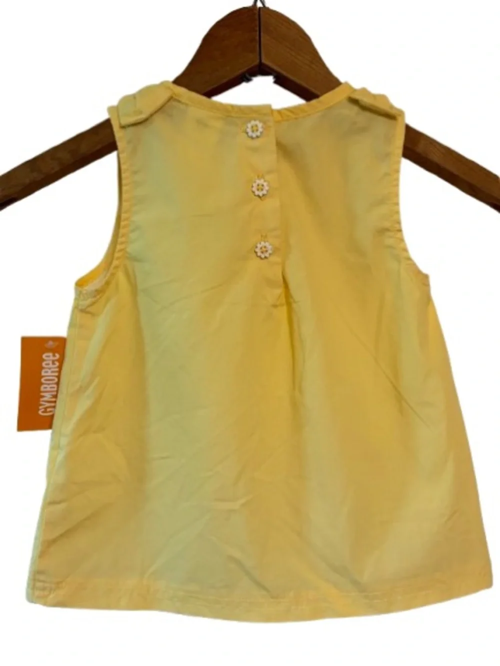 Gymboree Girl’s Yellow Floral Tunic Size 3T Embroidered Bow Accents Cottagecore